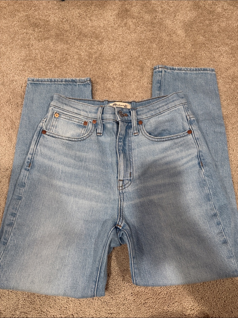 Light Blue Madewell Classic Straight Jeans